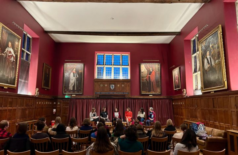 Resham speaking on a Leadership Panel at the University of Cambridge
