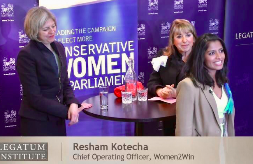 Resham & Theresa May speaking at W2W event